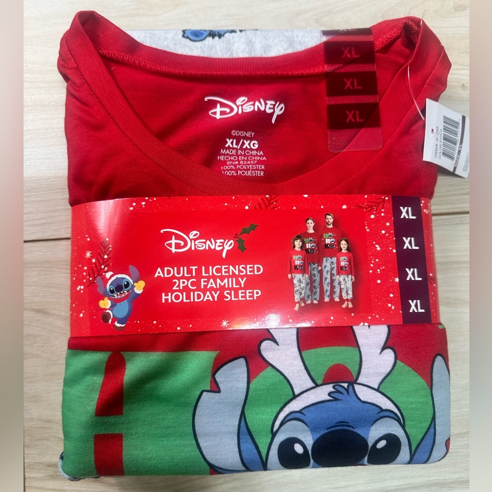 Disney’s adult Stitch Holiday Pajama set‎ Ho Ho ho size XL New